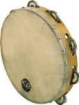 LatinPercussion CP376 Tambourine w/Head (6", single row) . Latin Percussion
