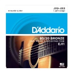 EJ11 Guitar Strings (80/20 bronze, light) . D'Addario