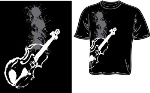 100359L Violin Image T-Shirt (black, large) . Music Treasures