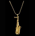 FPN566G Alto Saxophone Necklace . Harmony Jewelry
