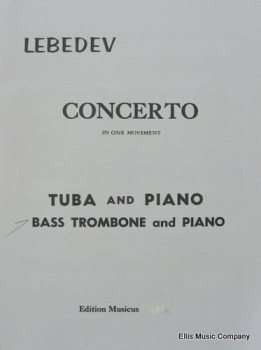 Concerto . Tuba or Bass Trombone & Piano . Lebedev