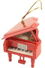 Music Treasures 463106 Grand Piano Ornament (red)