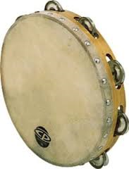 LatinPercussion CP376 Tambourine w/Head (6", single row) . Latin Percussion