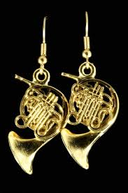 FPE558G French Horn Earrings (gold) . Harmony