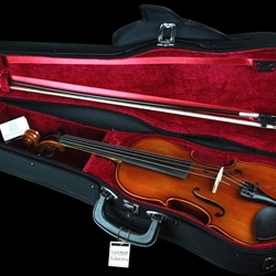 Eastman CA1301D 1/4 Size Violin Shaped Case - Black W/Red