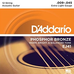 EJ41 12-String Guitar Strings (phosphore bronze, extra light) . D'Addario