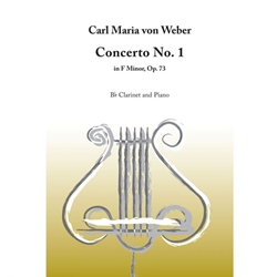 Concerto No.1 in F Minor Op.73 . Clarinet and Piano . Von Weber