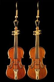 Harmony FPE543GM Stradivarius Violin Earrings (mahogany)